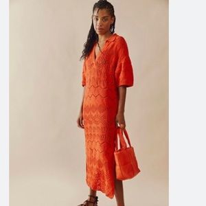 Free People Islamorada Fauxchet Sweater Maxi Dress. Size large.